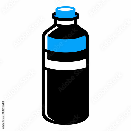 blue bottle isolated on white Vector icon illustration silhouette Graphics design image white background
