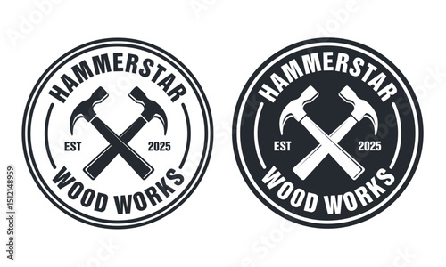 Set of vintage carpentry and mechanic labels, emblems logo vector template