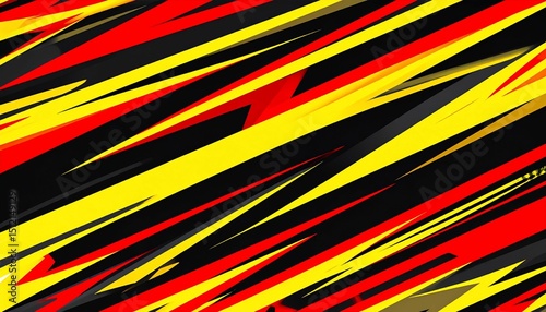 Dynamic red and yellow stripes on black - perfect for art exhibitions