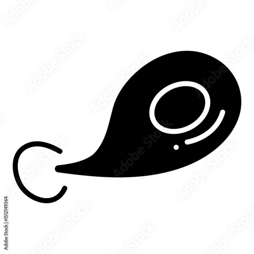 Solid dynamic location pin icon with a trailing effect, symbolizing motion or rapid movement on a map.