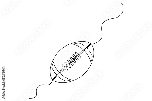 Single continuous line art football drawing of isolated outline Vector Illustration
