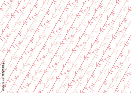 【日本の伝統模様】竹のシームレスパターン（赤系） / Take – Japanese Traditional Bamboo Pattern (Red Tones)