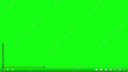 Youtube Desktop In-Feed Player UI Overlay (Greenscreen) – YT Horizontal Video Layout Interface Mockup for Marketing Showreels and Content Presentation