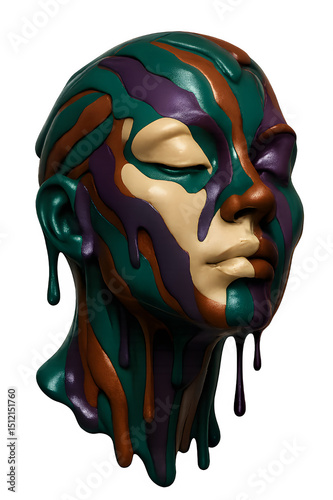 Hyper-Detailed 3D Silhouette of Female Face