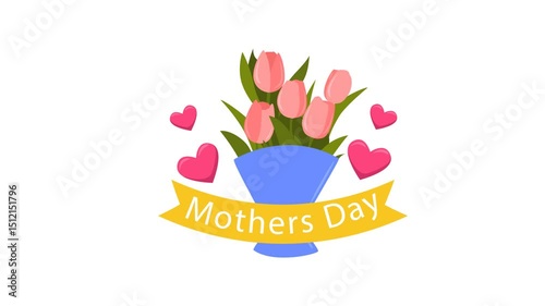 Motherâs Day Bouquet With Love Hearts and Tag