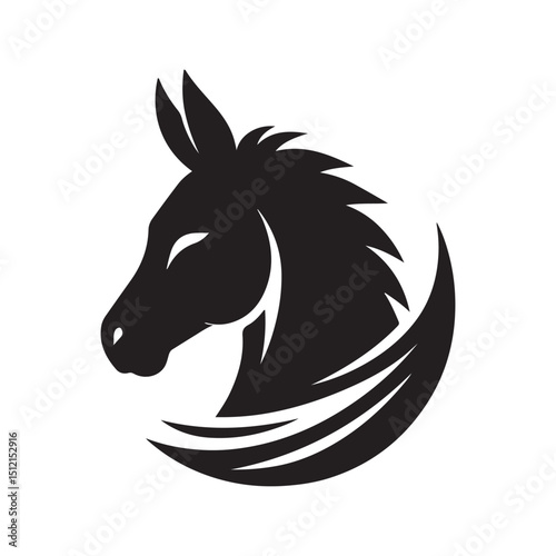 donkey vector silhouette clip art logo design illustration
