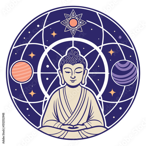 vector illustration of a Buddhism angel