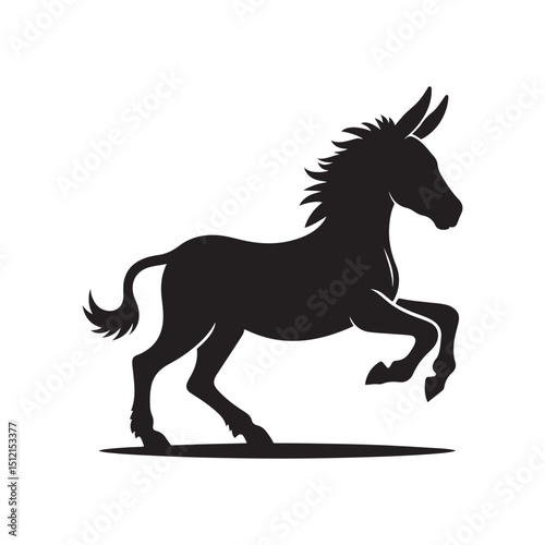donkey vector silhouette clip art logo design illustration