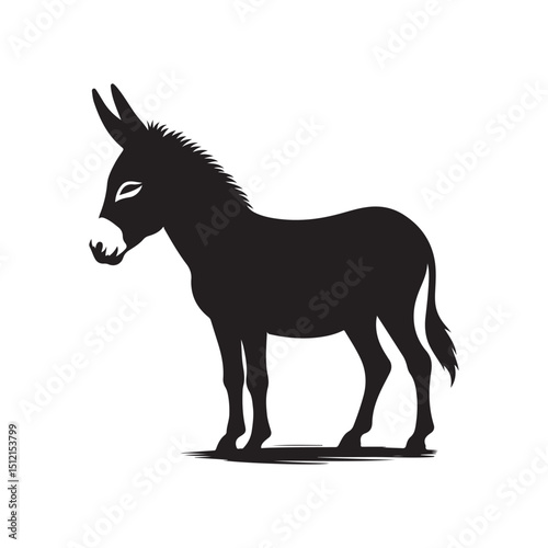 donkey vector silhouette clip art logo design illustration