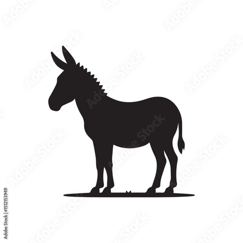 donkey vector silhouette clip art logo design illustration