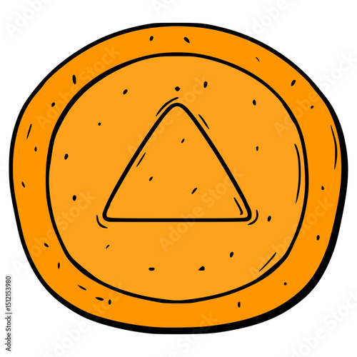 dalgona candy with triangle illustration hand drawn isolated vector