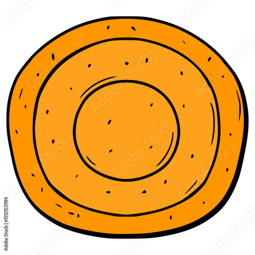 dalgona candy with circle illustration hand drawn isolated vector