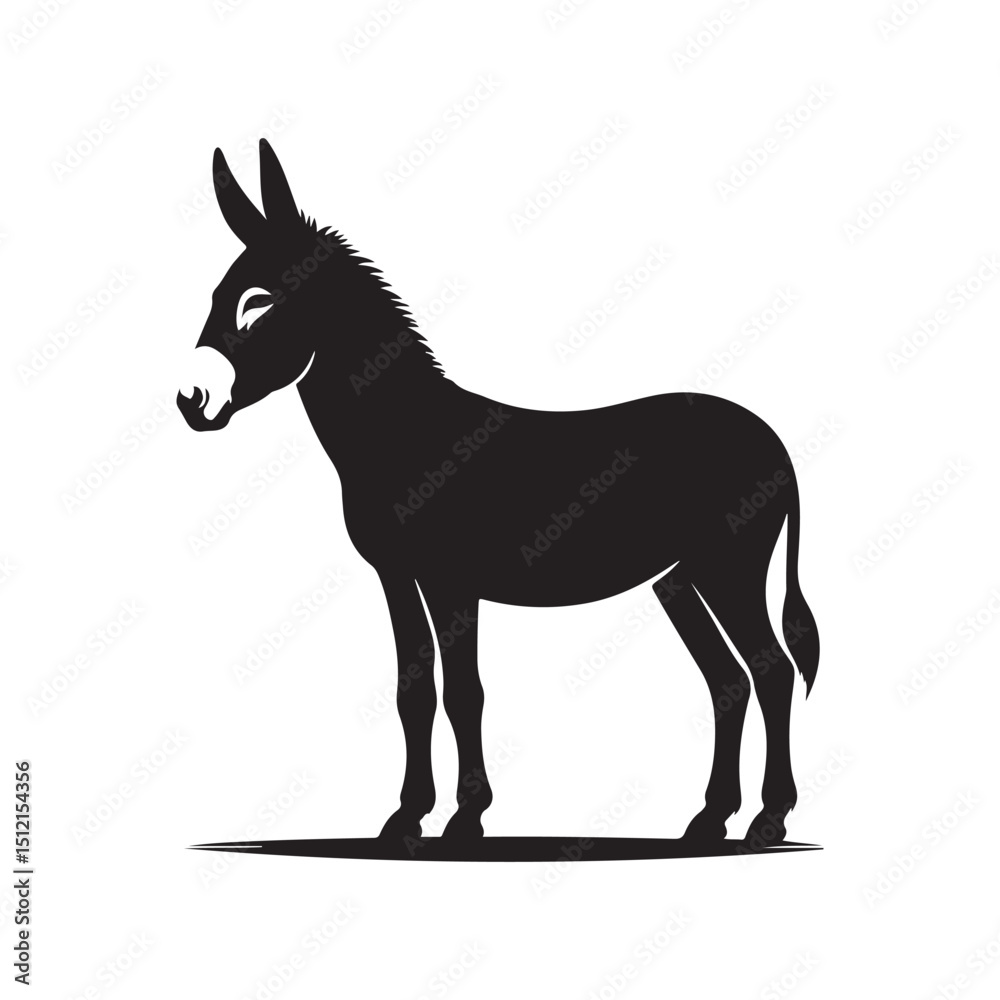 Fototapeta premium donkey vector silhouette clip art logo design illustration