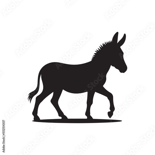 donkey vector silhouette clip art logo design illustration
