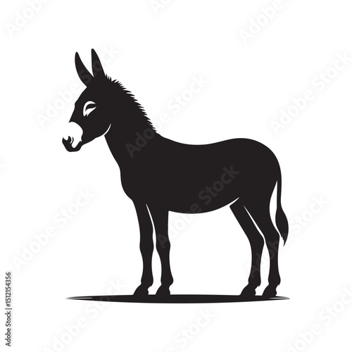 donkey vector silhouette clip art logo design illustration