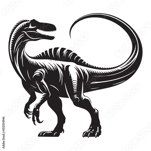 Strong Presence Spinosaurus silhouette – Spinosaurus illustration – Minimalist Spinosaurus vector – Dinosaur silhouette

