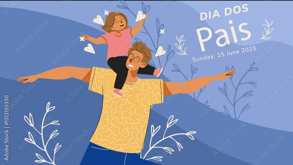 Dia Dos Pais Animation With Father and Daughter Dancing
