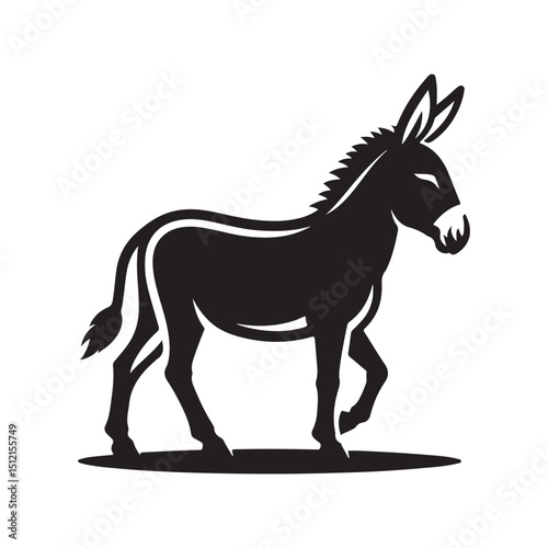 donkey vector silhouette clip art logo design illustration