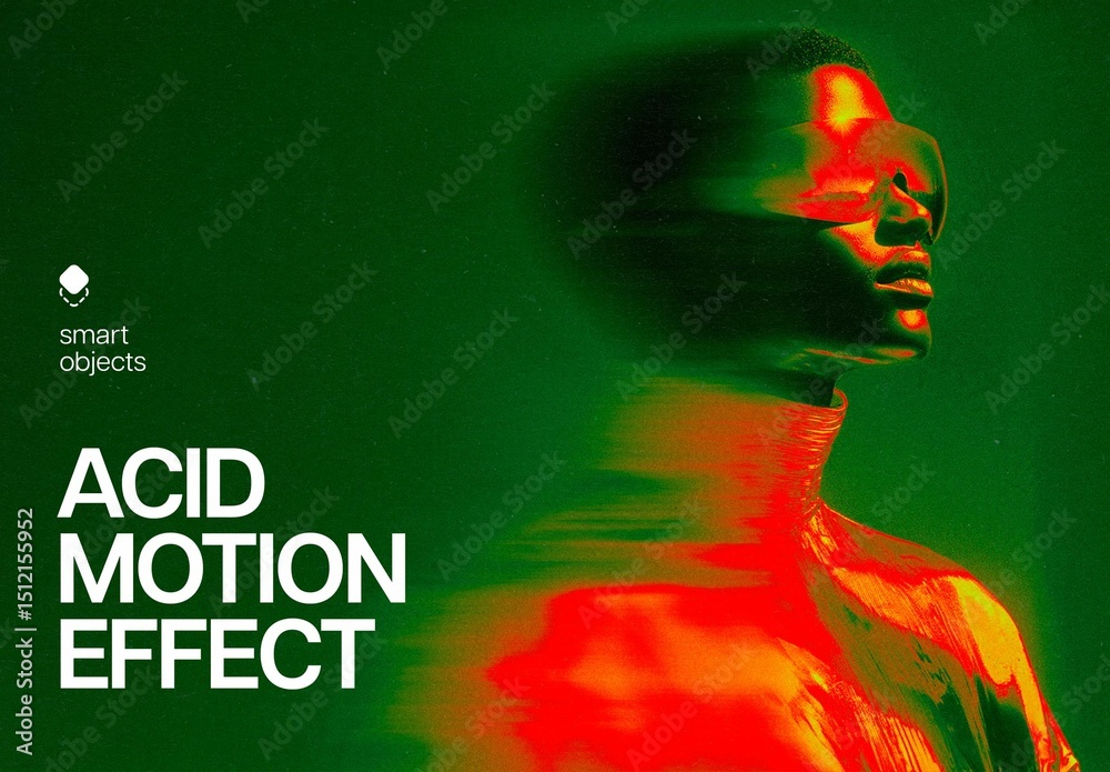 Acid Motion Photo Effect Mockup Stock Template | Adobe Stock