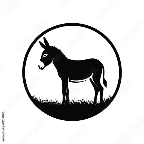 donkey vector silhouette clip art logo design illustration