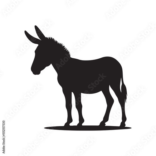 donkey vector silhouette clip art logo design illustration