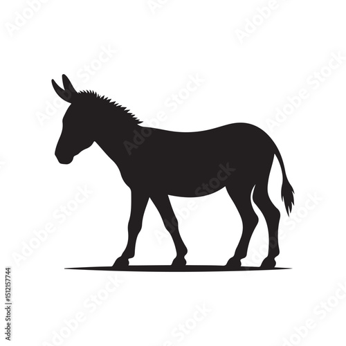 donkey vector silhouette clip art logo design illustration
