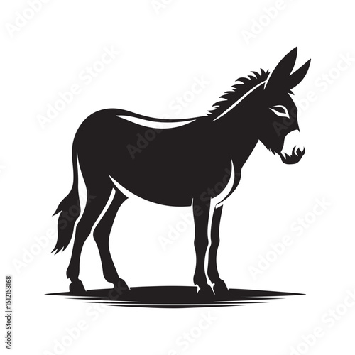 donkey vector silhouette clip art logo design illustration