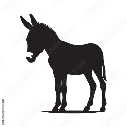 donkey vector silhouette clip art logo design illustration