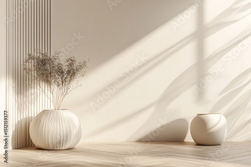 Minimalist Cozy Interior with Pampas Grass Décor photo