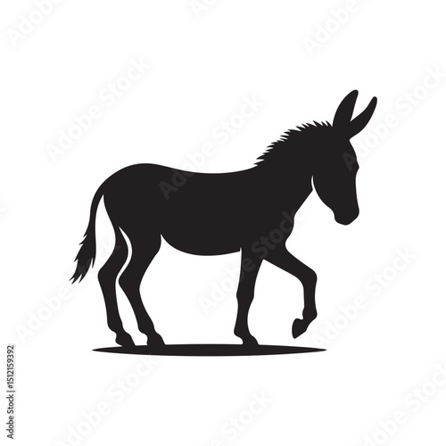 donkey vector silhouette clip art logo design illustration