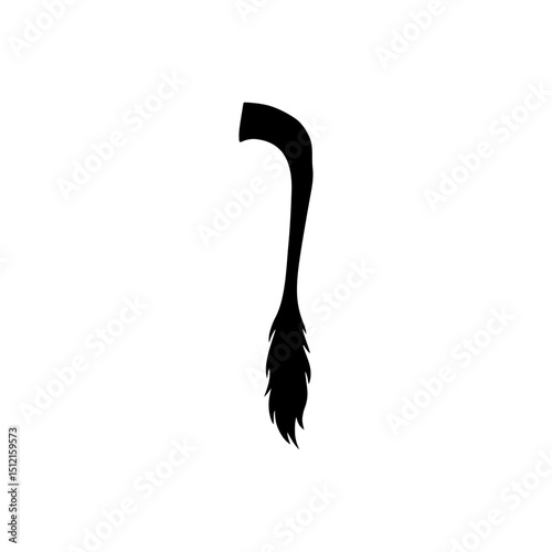 Cow tail , silhouette icon vector flat design.