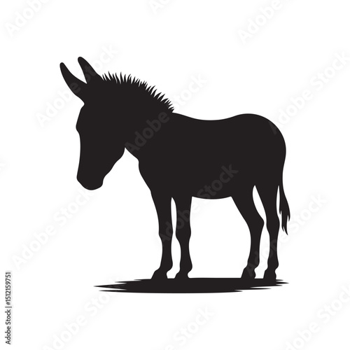 donkey vector silhouette clip art logo design illustration