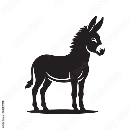 donkey vector silhouette clip art logo design illustration