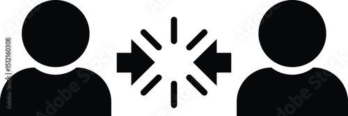 Conflict Resolution vector icon, symbol isolated on white background, black design in trendy style, Vector illustration
