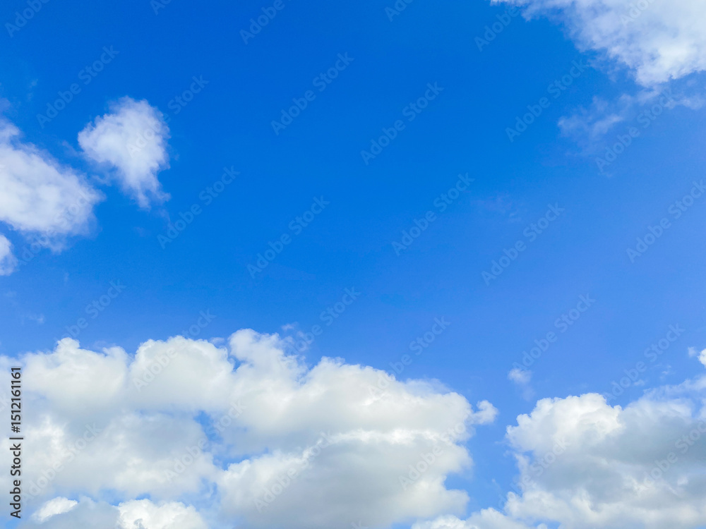 Fototapeta premium Bright sky background during the day. Blue sky and white clouds.