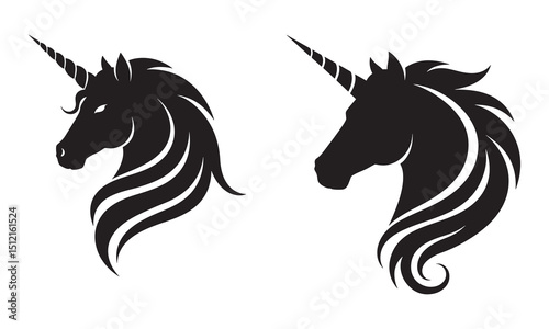 Happy unicorn vector Head Happy unicorn silhouette vector Head unicorn illustration.