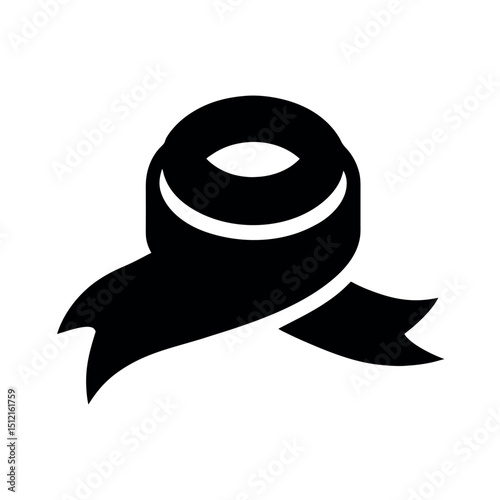 Tape and Gauze Fighter Equipment Silhouette Vector
