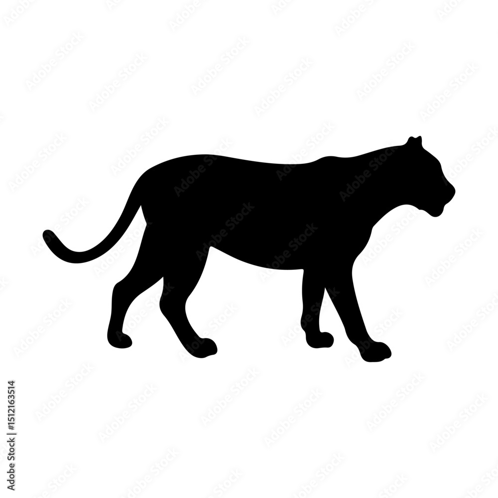 Obraz premium jaguar silhouette icon vector flat design on white background