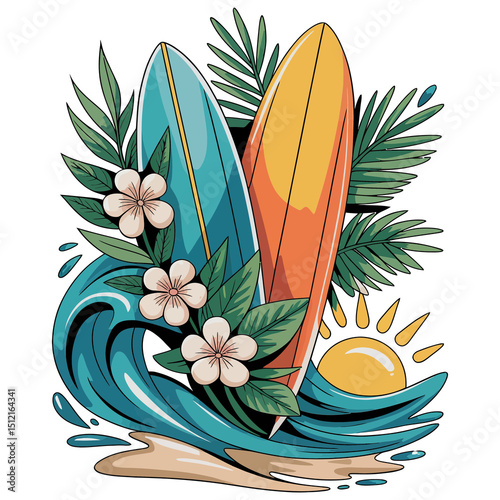 vector illustration of a surfboard