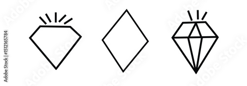 Diamond icon symbol set simple design