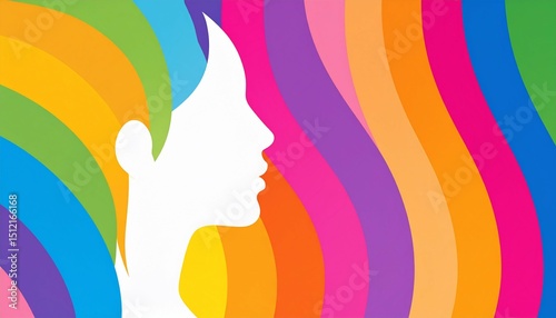Colorful portrait of woman with flowing hair - works well for advertising