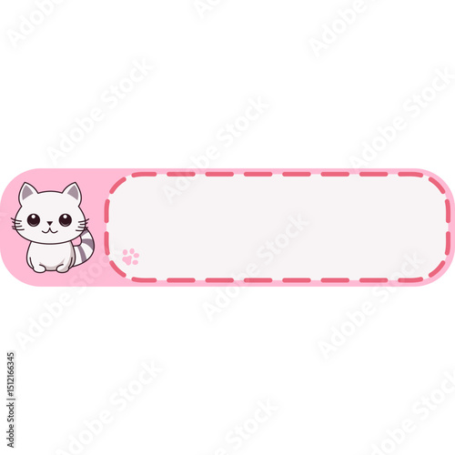 Cute Cat Label Name Tags Sticker