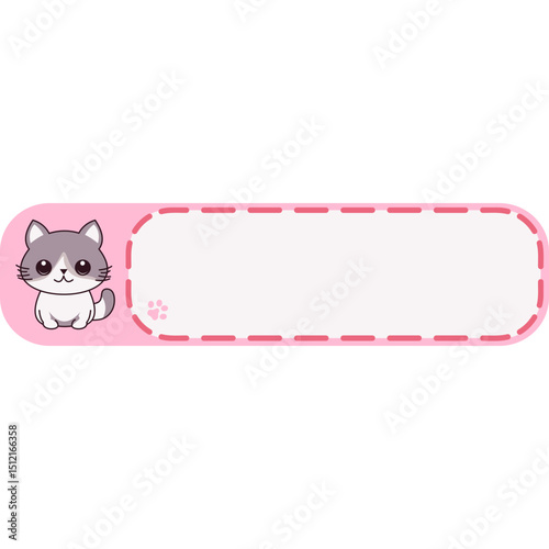 Cute Cat Label Name Tags Sticker
