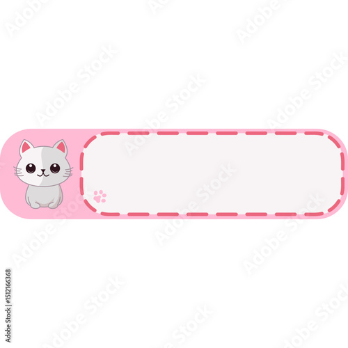 Cute Cat Label Name Tags Sticker