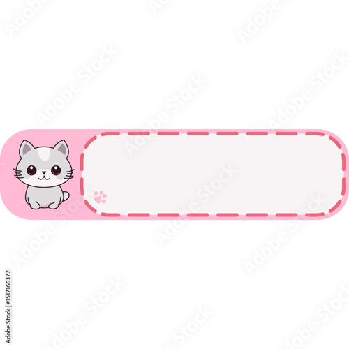 Cute Cat Label Name Tags Sticker