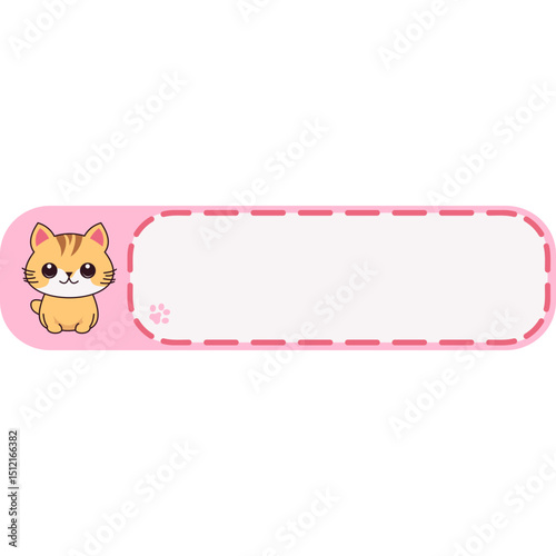 Cute Cat Label Name Tags Sticker