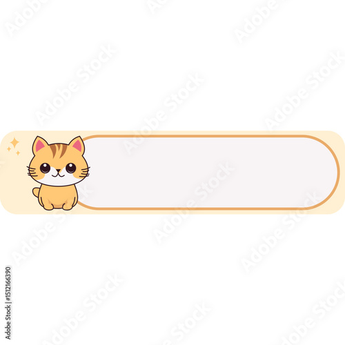 Cute Cat Label Name Tags Sticker