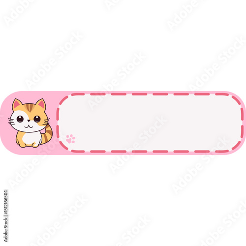 Cute Cat Label Name Tags Sticker