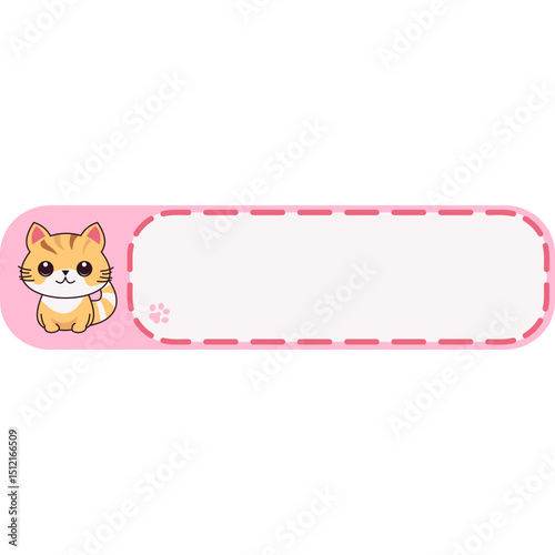 Cute Cat Label Name Tags Sticker