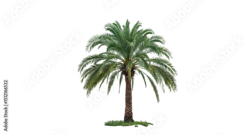 Realistic tree, palm, bush on transparent background. Greenery for landscape or architectural design, botanical elements for garden or forest, vector png.	
